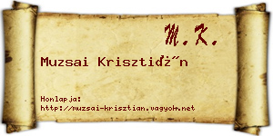 Muzsai Krisztián névjegykártya